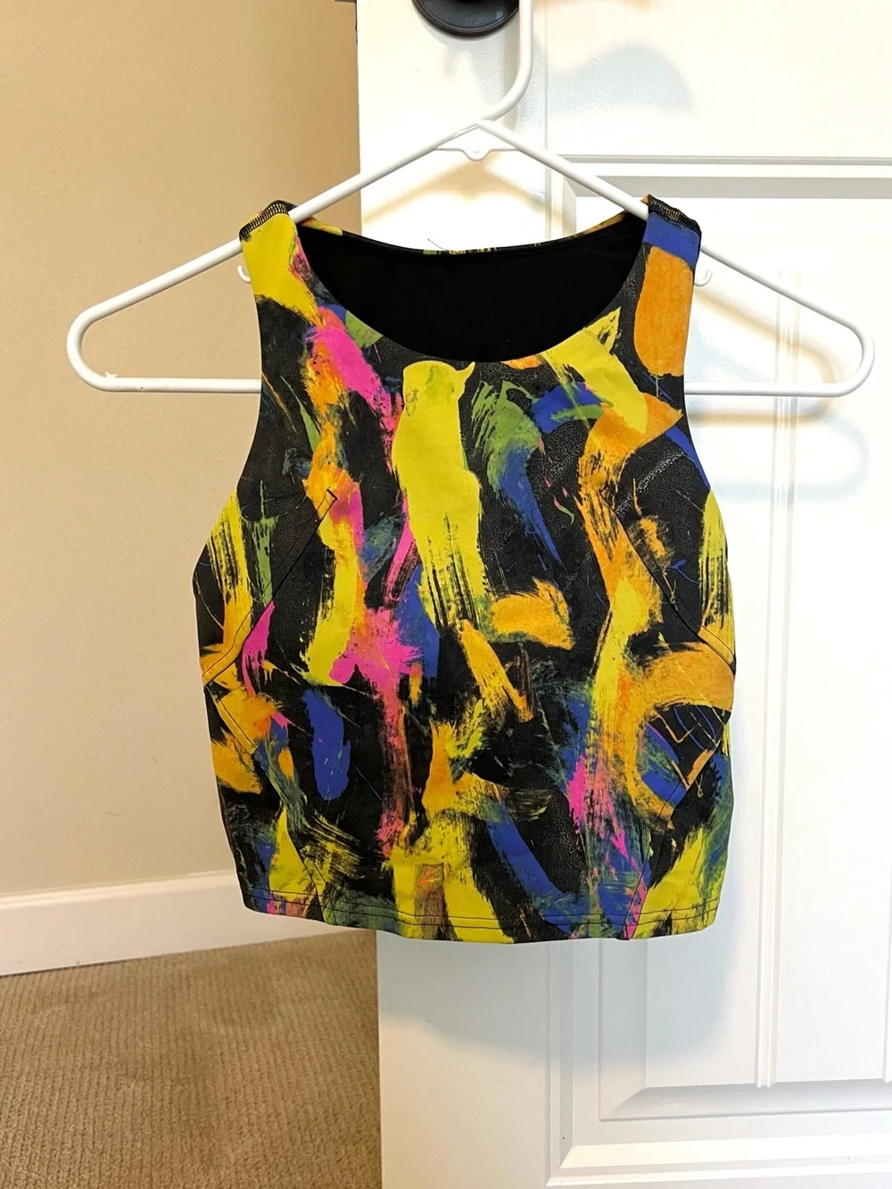 Lululemon Sleeveless Sports Top - Abstract Colorful Brushstroke Print Sz 4
